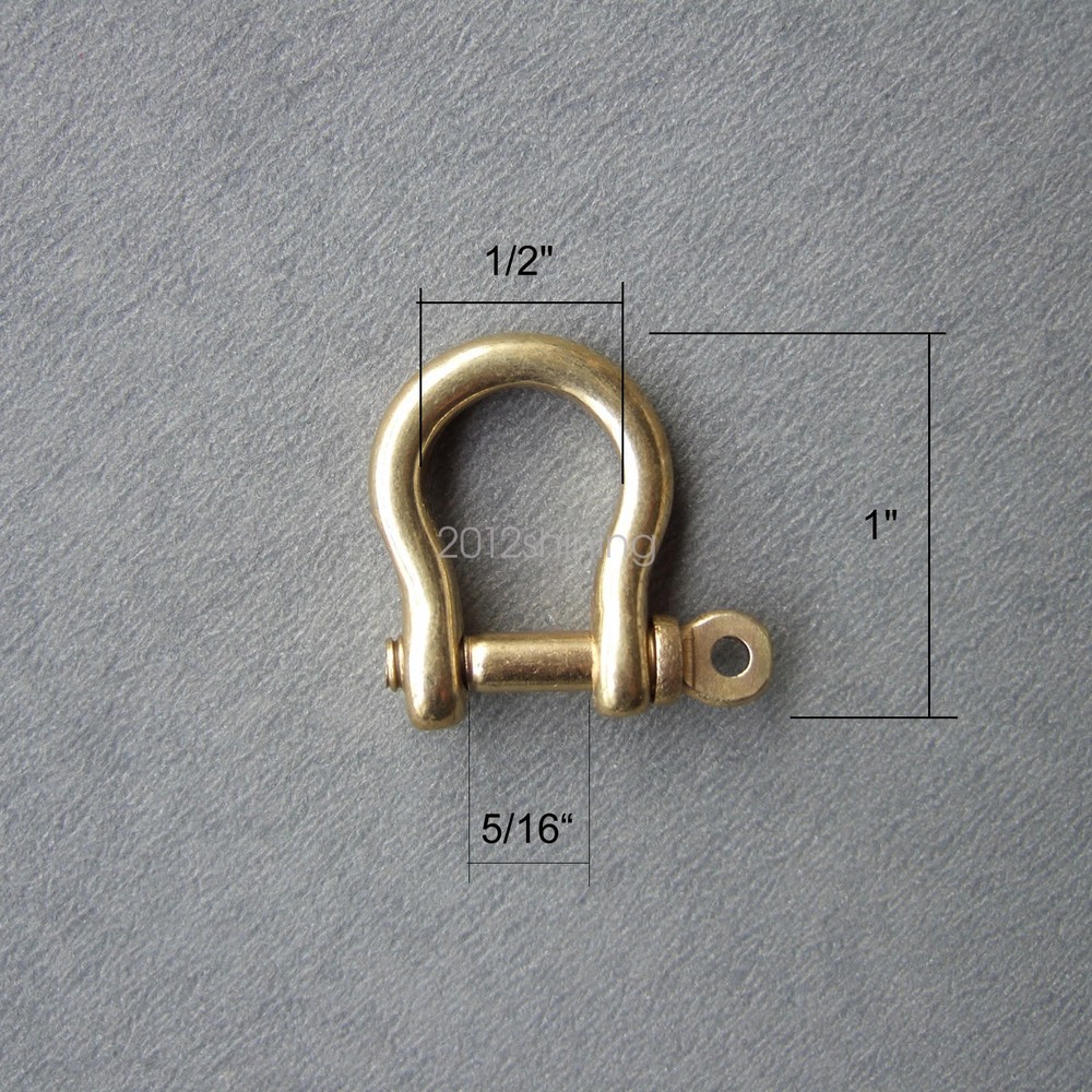 Solid Brass Bow Shackle Joint Connect Small D Ring Key Chain Hook