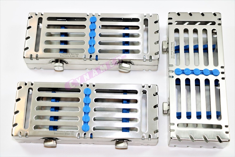 GERMAN DOUBLE BUTTON DETACHABLE STERILIZATION CASSETTE FOR 5 INSTRUMENTS 3PCS