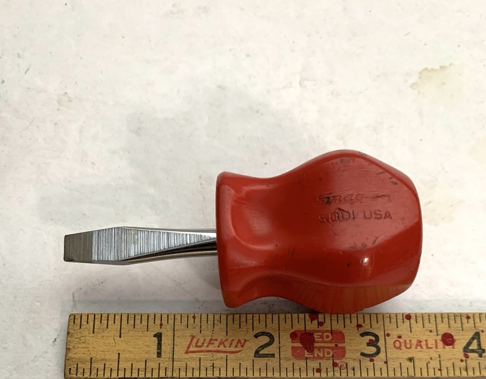 Snap On SDD1 Flathead Stubby Screwdriver USA Red