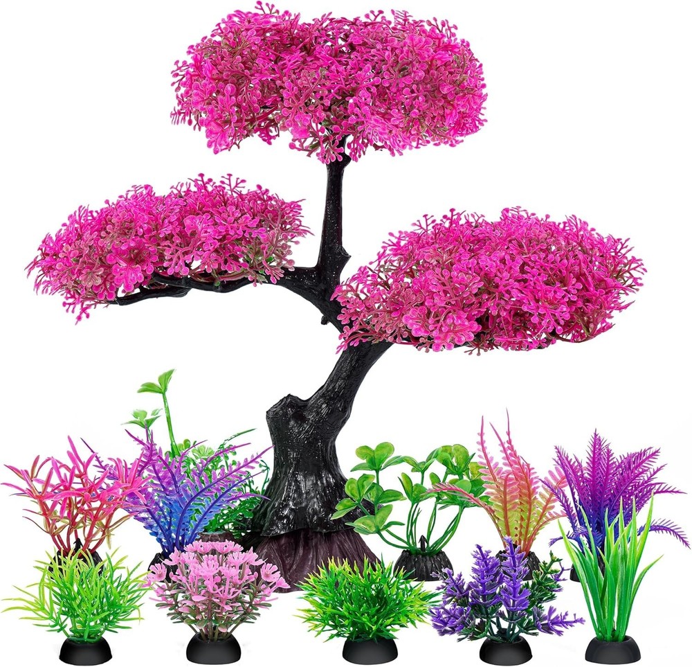 Artificial Cherry Blossom Aquarium Decorations - Safe, No Maintenance Required!