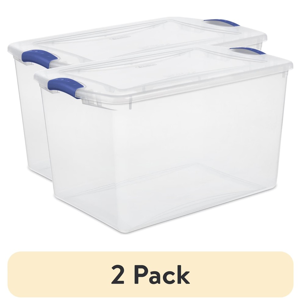 Sterilite Large Storage Bin Clear Plastic Container Latch Lid