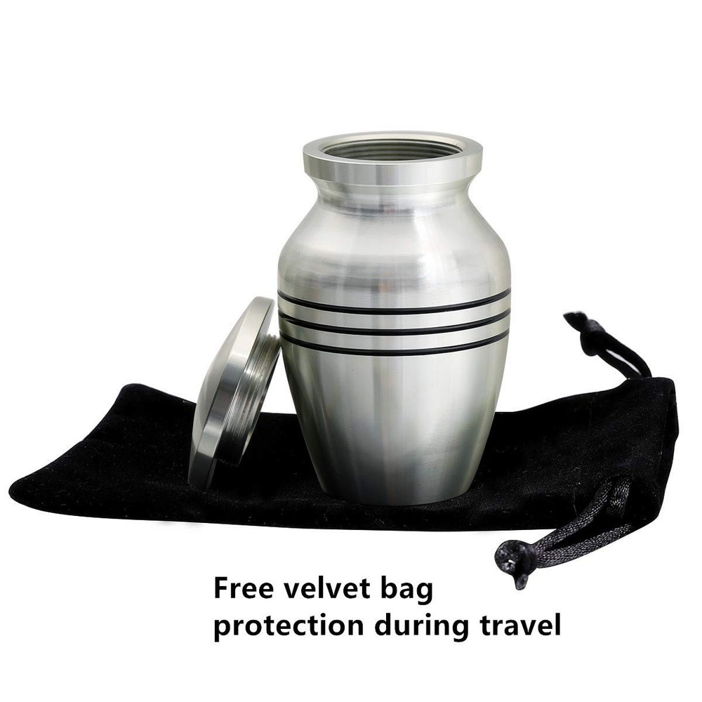ICOKEE Small Keepsake Urn for Human Ashes or Pet 1 Urn, Silver