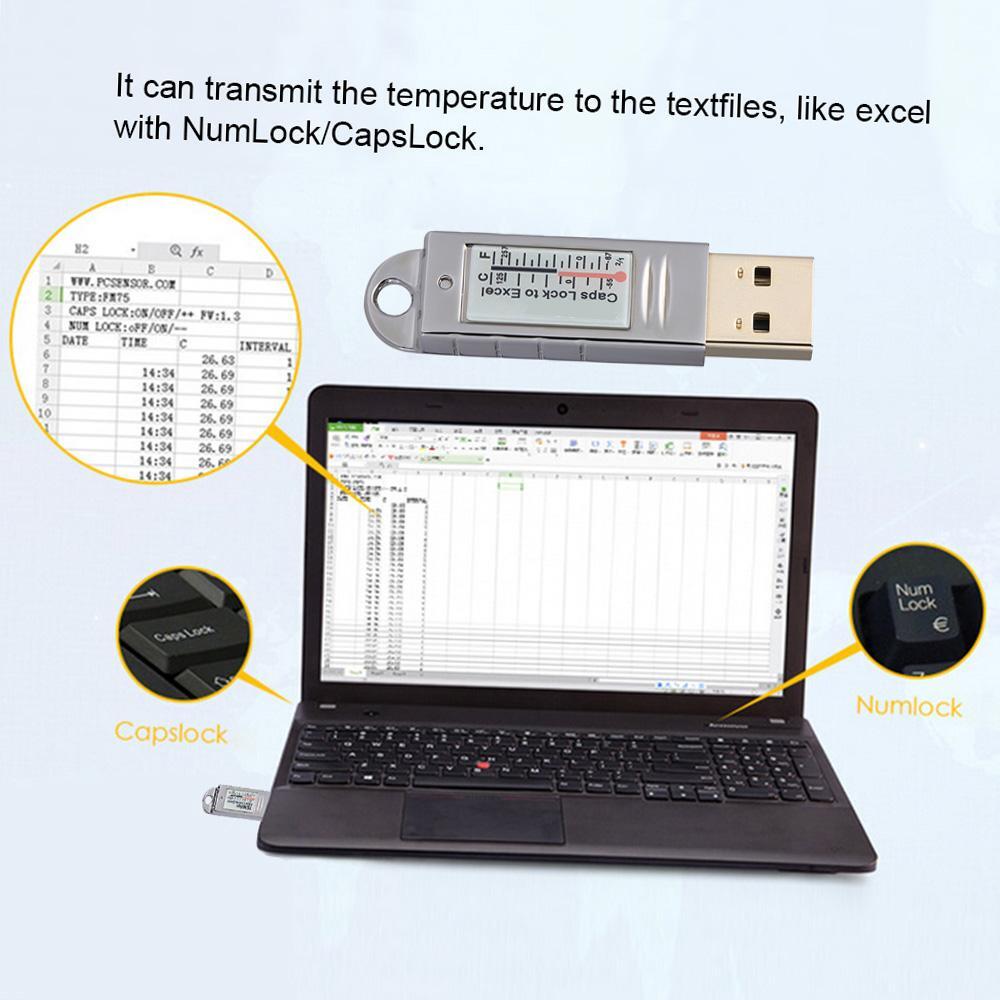 PCsensor USB Temperature Sensor Data Logger Recorder w/ Alarm for PC Laptop