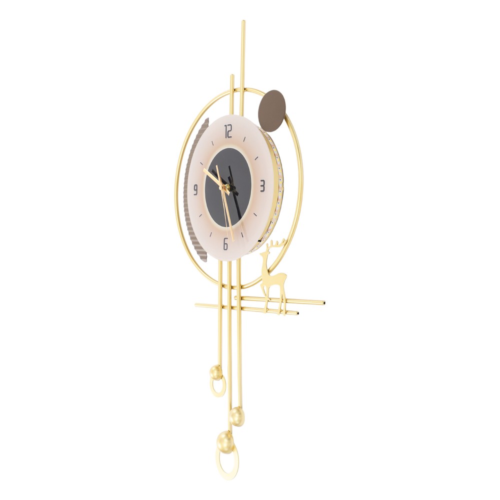 Modern Wall Clock, LED Lighting Wall Clock, Large Gold Decorative Wall Clock