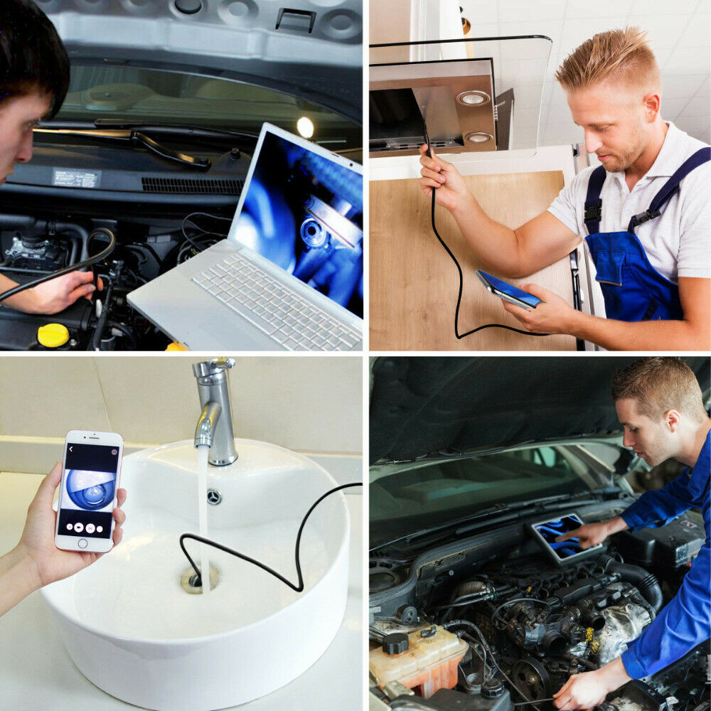 3FT 6LEDS USB Camera Scope Snake Endoscope Borescope 7mm Inspection For Android