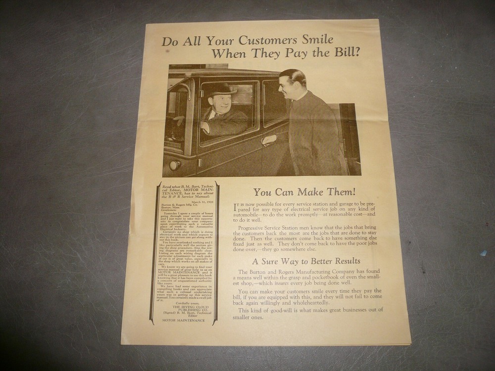 B & R Service Manual Advertisement Pamphlet - Vintage