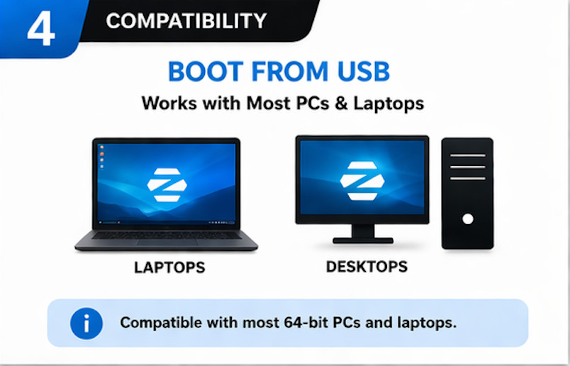 Zorin OS Core Bootable USB 64 Bit Latest Linux Live Installer Flash Drive