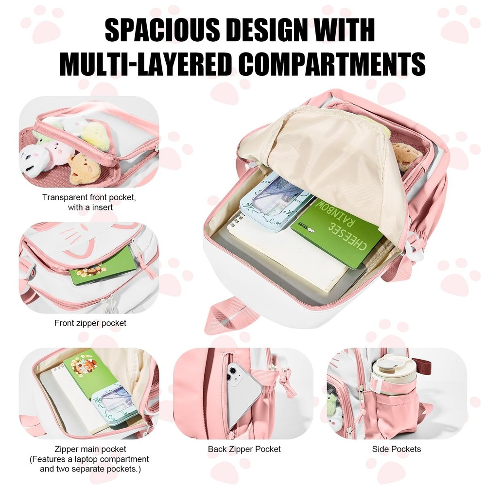 backpack Pink-white Small
