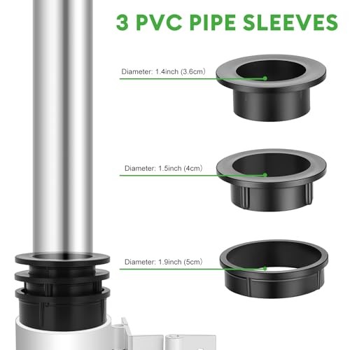 Umbrella Holder for Deck Railing, Adjustable Deck Umbrella Mount White