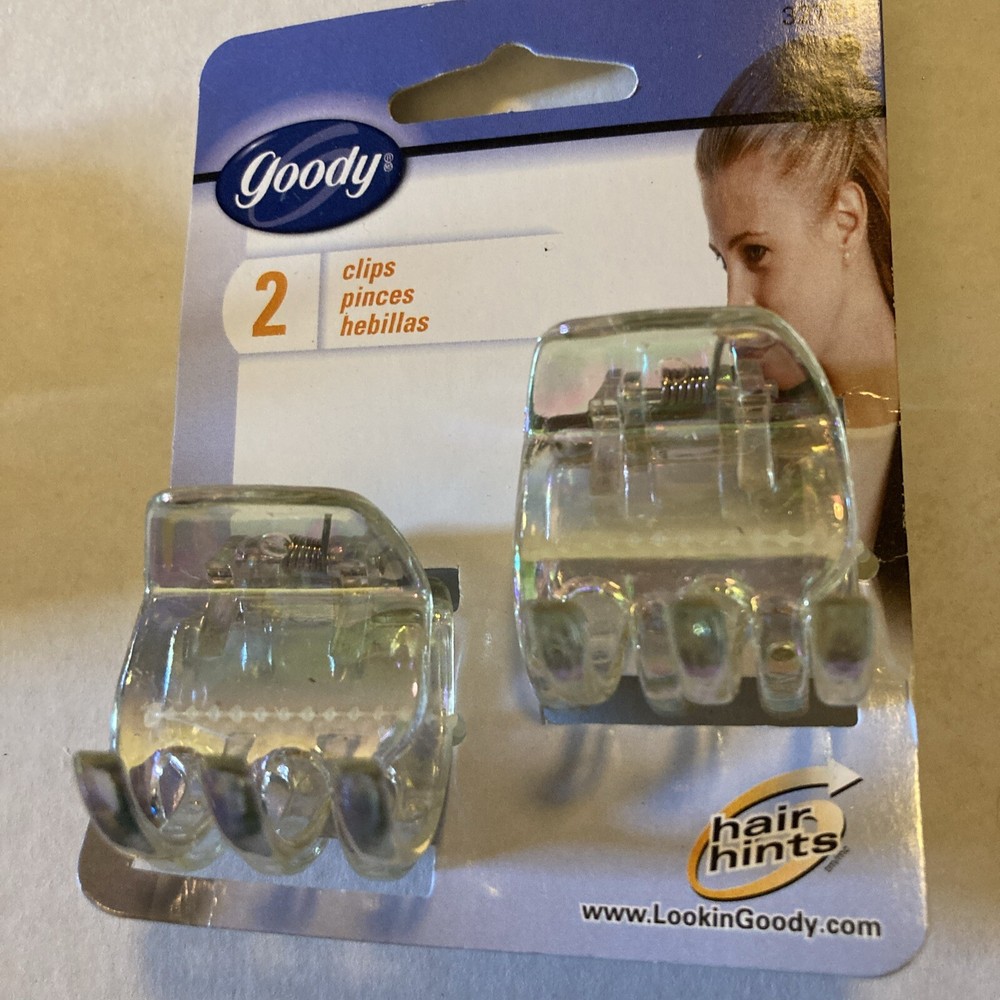 Goody Claw Hair Clips - 2-Count: Silver, Clear, Brwn, Blk (4 Diff.) New 2000 A5