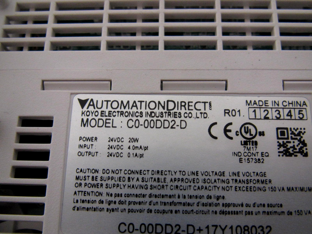 AutomationDirect / Koyo C0-00DD2-D CLICK PLC Programmable Controller Module Used