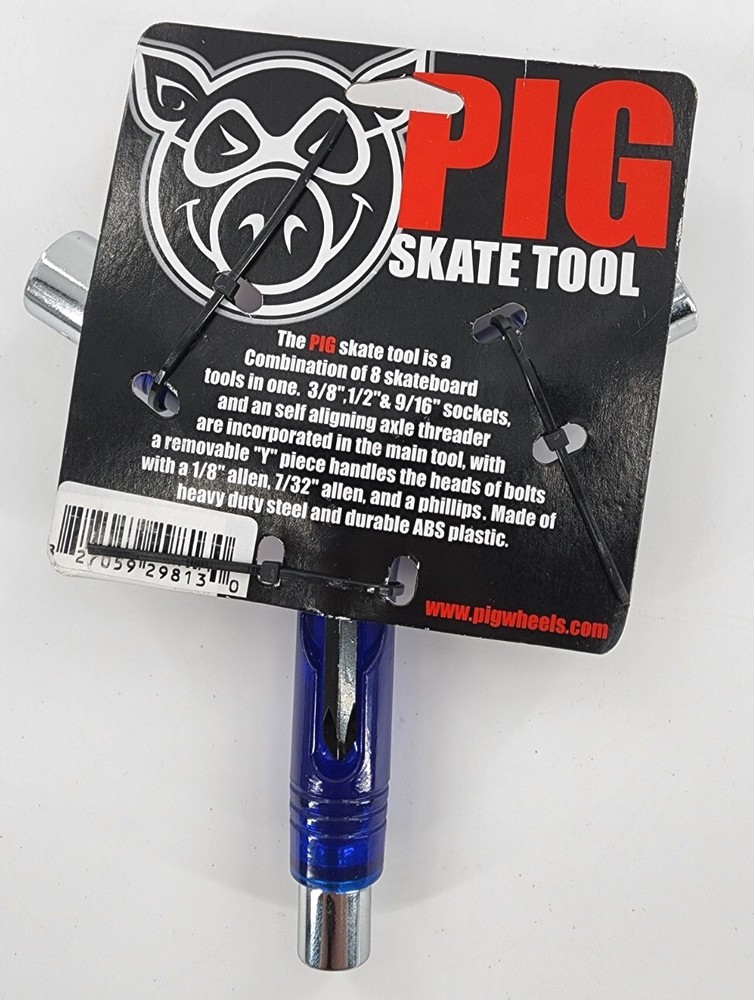 New Pig Tri-Socket Threader Transparent Blue Skateboard Tool Skateboarding
