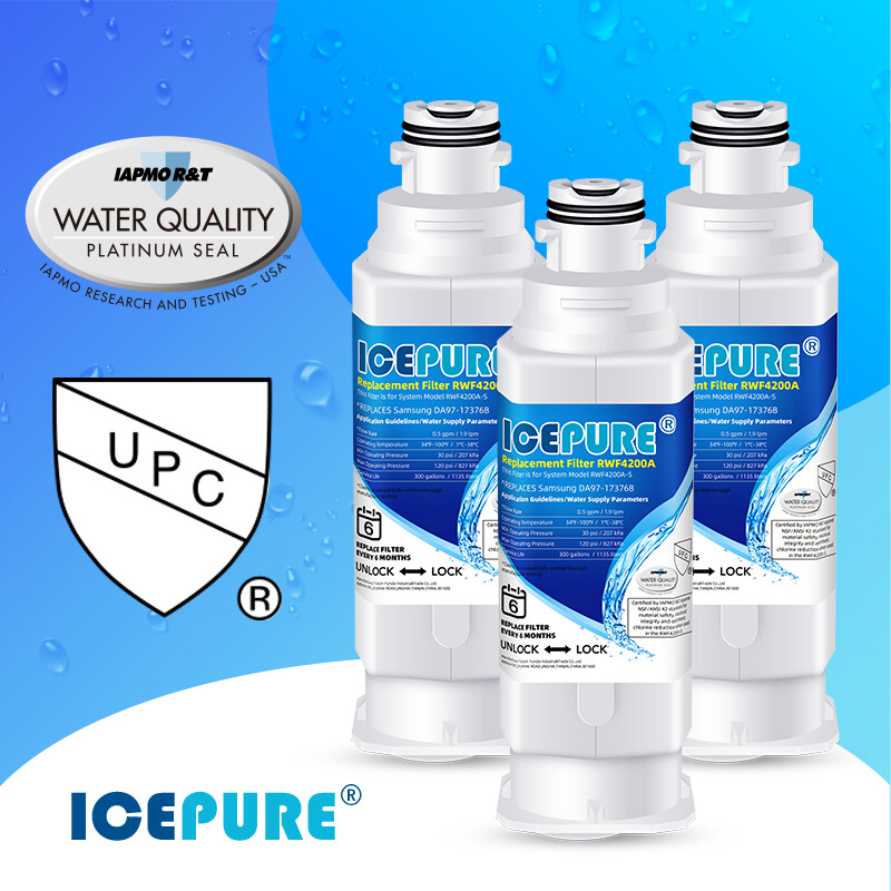 Fit For Samsung DA97-17376B DA97-08006C HAF-QIN Water Filter 3 Pack Icepure