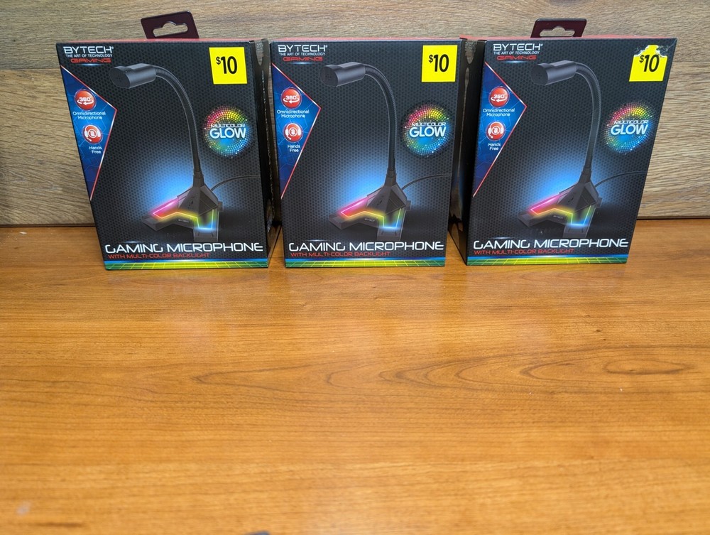 New Bytech Adjustable Gaming microphone - new- Multi Color Backlight Hands Free