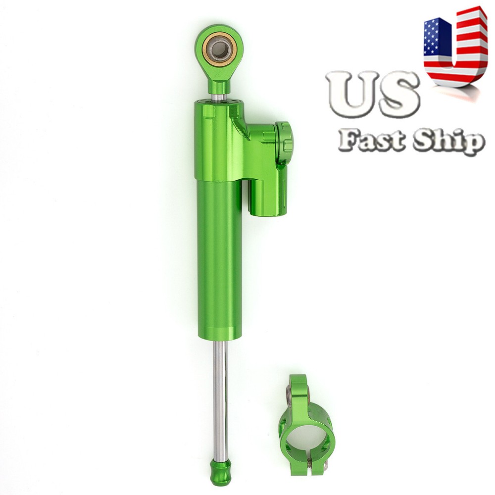 CNC Green Steering Damper Linear Stabilizer Reversed Safety Control Universal