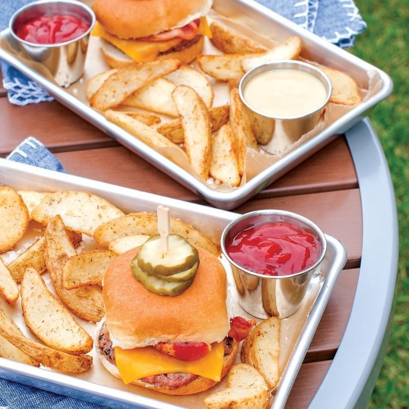 4 Pack Natural Aluminum Baking Sheets 1/8 Size Versatile Kitchen Tools New