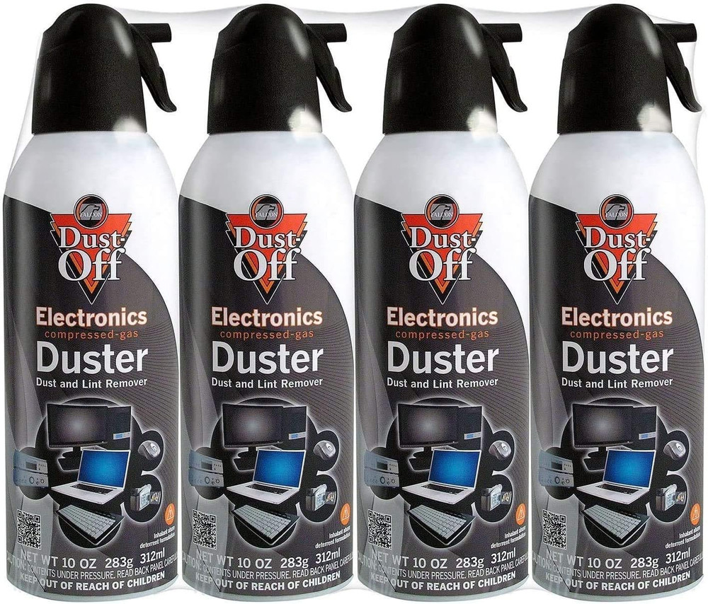 Dust-Off Electronics Compressed Gas Duster 10 Oz (4 Pack) [New Improved Version]