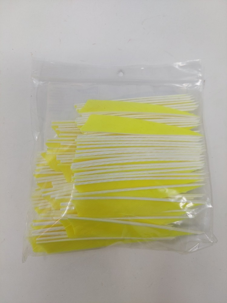 100 Pack Gateway Feathers 4" Right Wing: Shield Fluorescent Yellow 400RSSFY