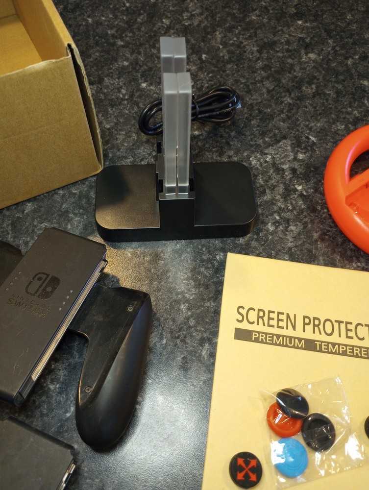 Nintendo Switch Accessory Bundle Charging Dock Controller Covers Steering Wheels