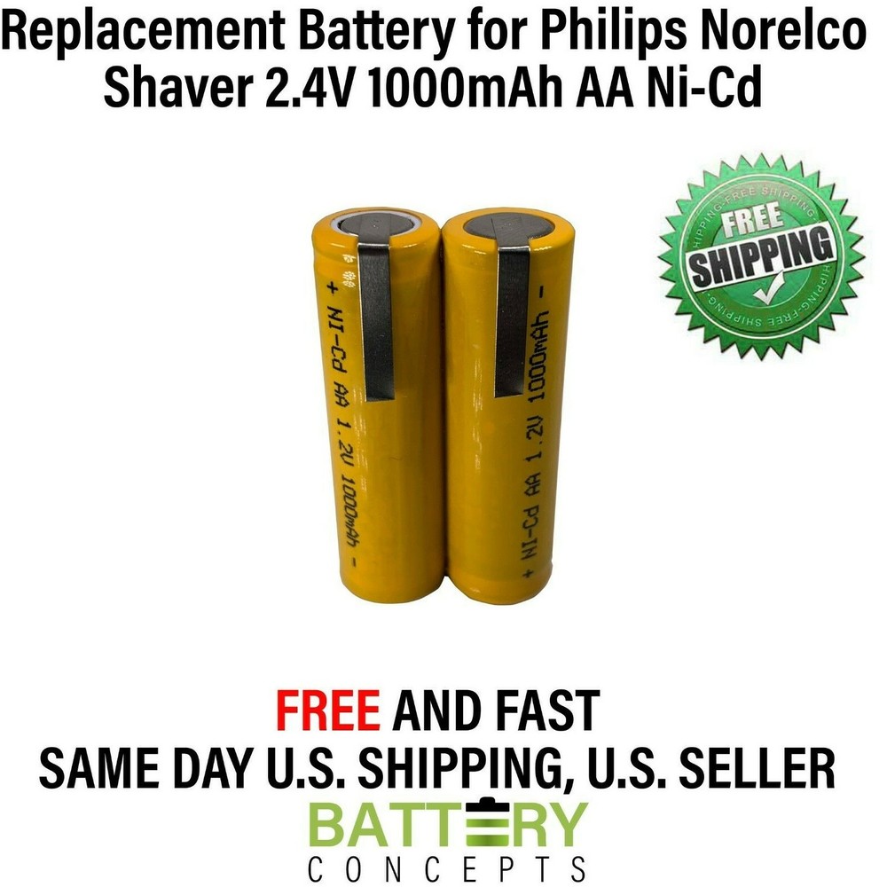 2.4V AA NiCd Battery replacement pack for most Norelco and Remington shavers