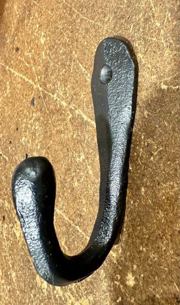 Solid Cast Iron Hook Medieval Primitive Glazed Iron Hammer Coffee Cup Mug Key 4"