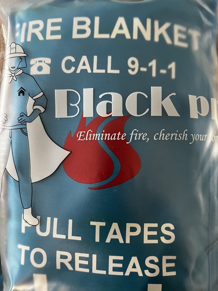Black Pro Fire Blankets 2 pack Size 1.0M X 1.0M NWT