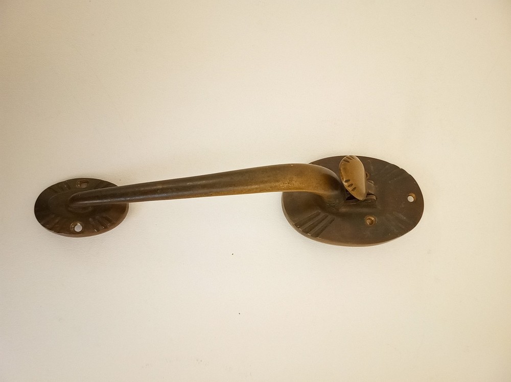 Vintage art deco brass door handle pull handle nice original patina