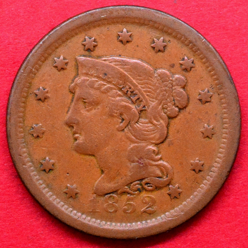 1852 BRAIDED HAIR LARGE CENT