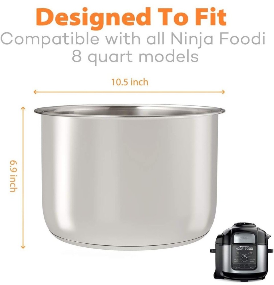 Sicheer Stainless Steel Inner Pot Replacement Insert Liner Accessory Compatible