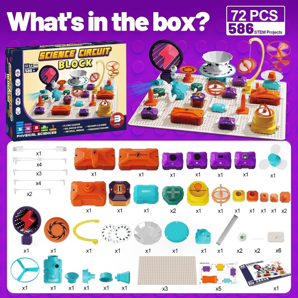 Gohero Circuits Science Kit，76 STEM Projects,Science Experiments for Kids with F