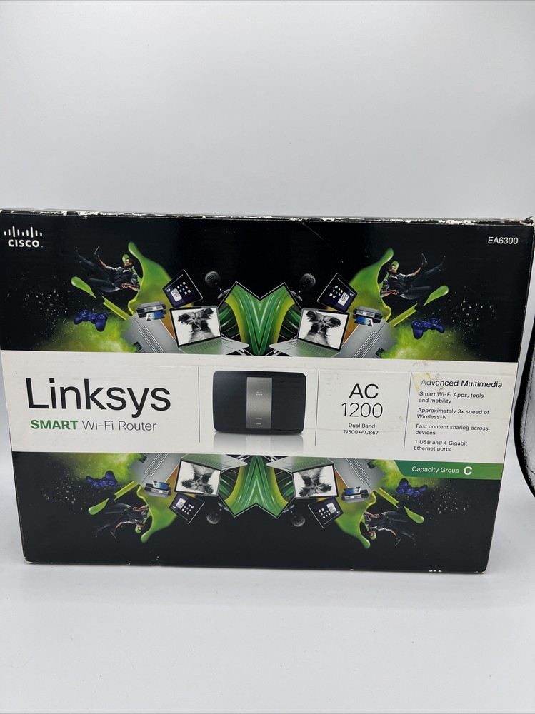 Linksys AC1200 Dual Band Smart Wi-Fi Router EA6300
