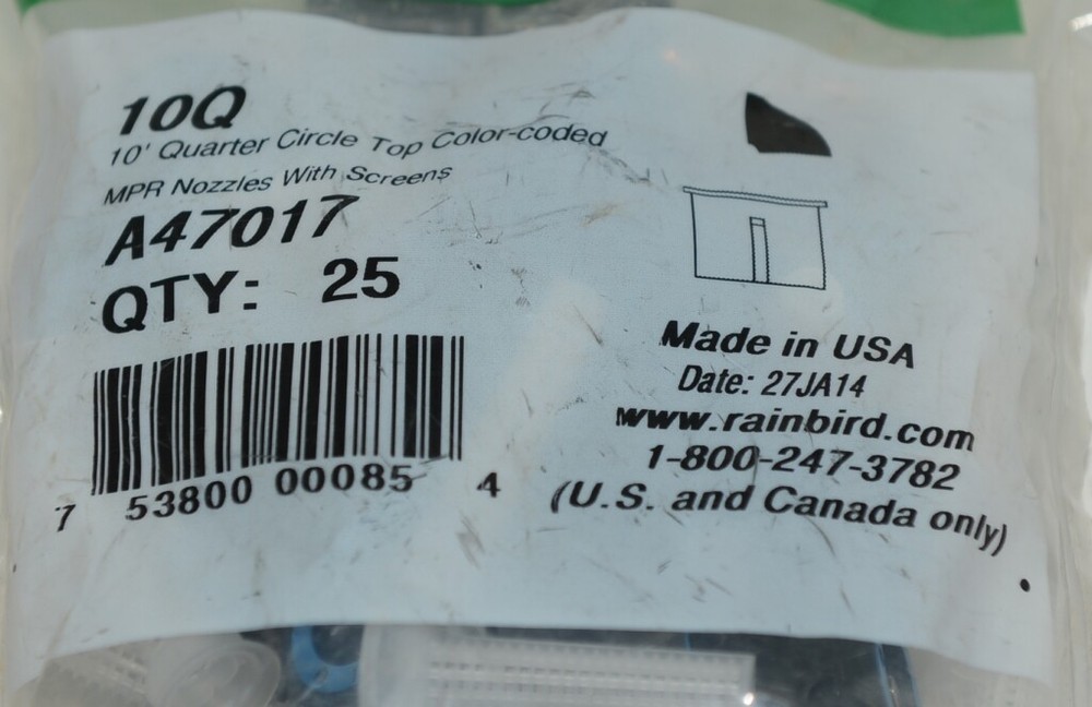 Rain Bird A47017 10 Foot Circle Pattern Nozzle Quantity 25