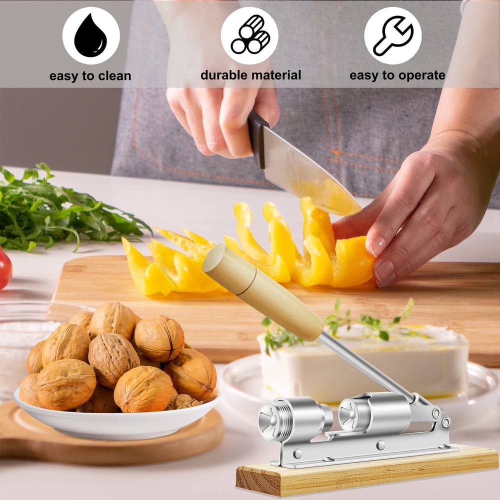 Nutcrackers for Nuts, Nut Crackers Pecans, Heavy Duty Cracking Silver