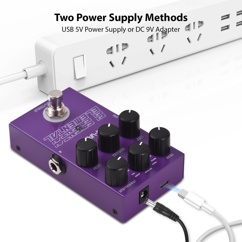 M-VAVE Electric Guitar ELEMENTAL Delay Effect Pedal 9 Delay Effects Type Metal