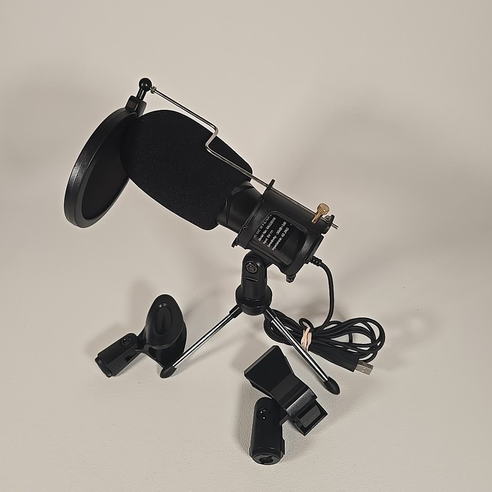 Pc Microphone w/Filter BL Model Mu28006 Includes USB & Mic Stand & Attachments