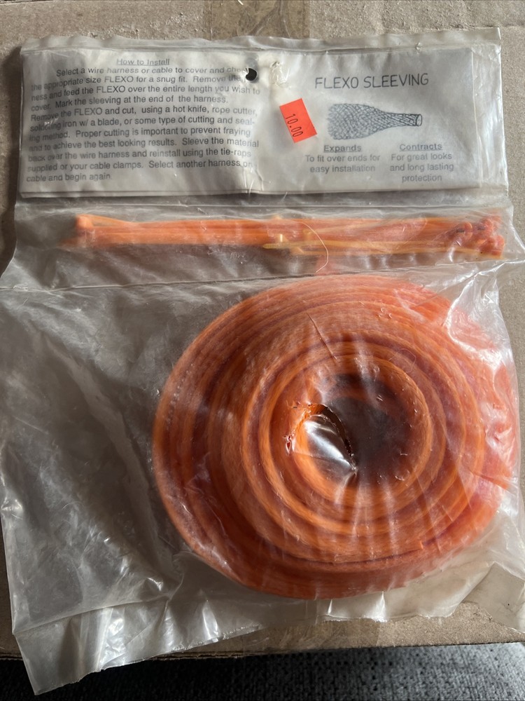 FLEXO Expandable Braided Sleeving Wire Cable Sleeve Orange 10ft 3/4”