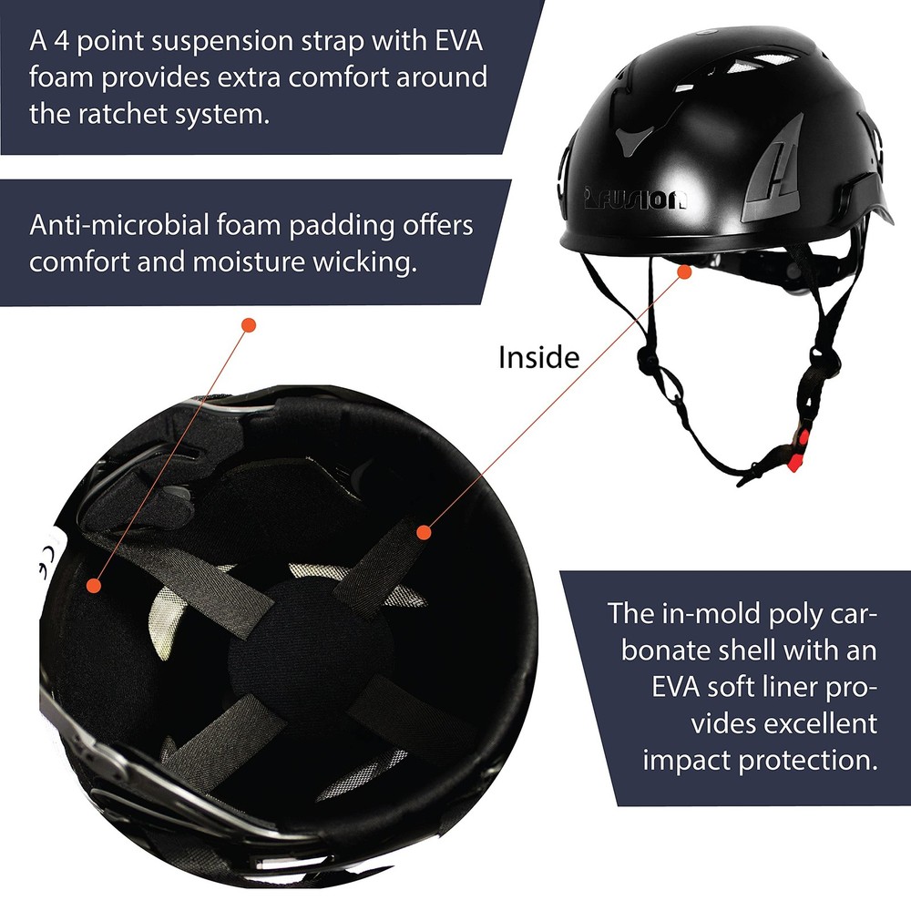 Fusion Meka Work Climbing Helmet Black