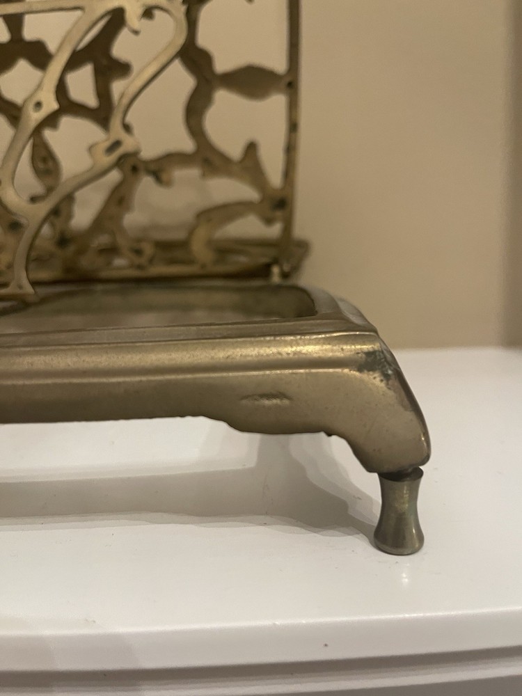 Vintage Ornate Solid Brass Book Music Stand Holder Retractable Adjustable Fold