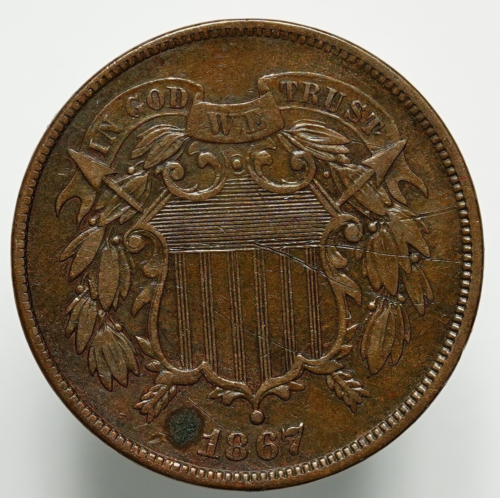 1867 (P) Shield Two Cent Piece