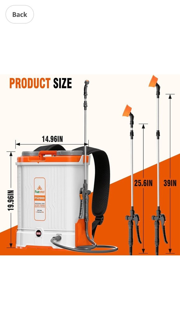 5.3 Gallon Battery Powered Backpack Sprayer