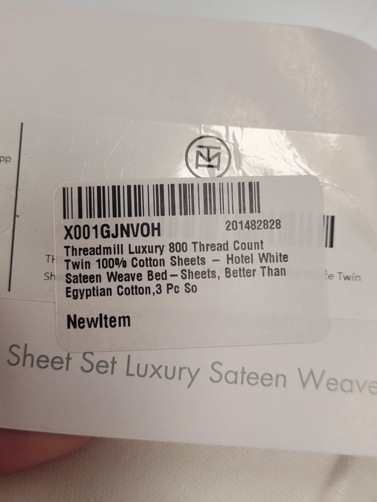 Threadmill Luxury 800 Thread Count Full Size 100% Cotton Sheets Hotel White