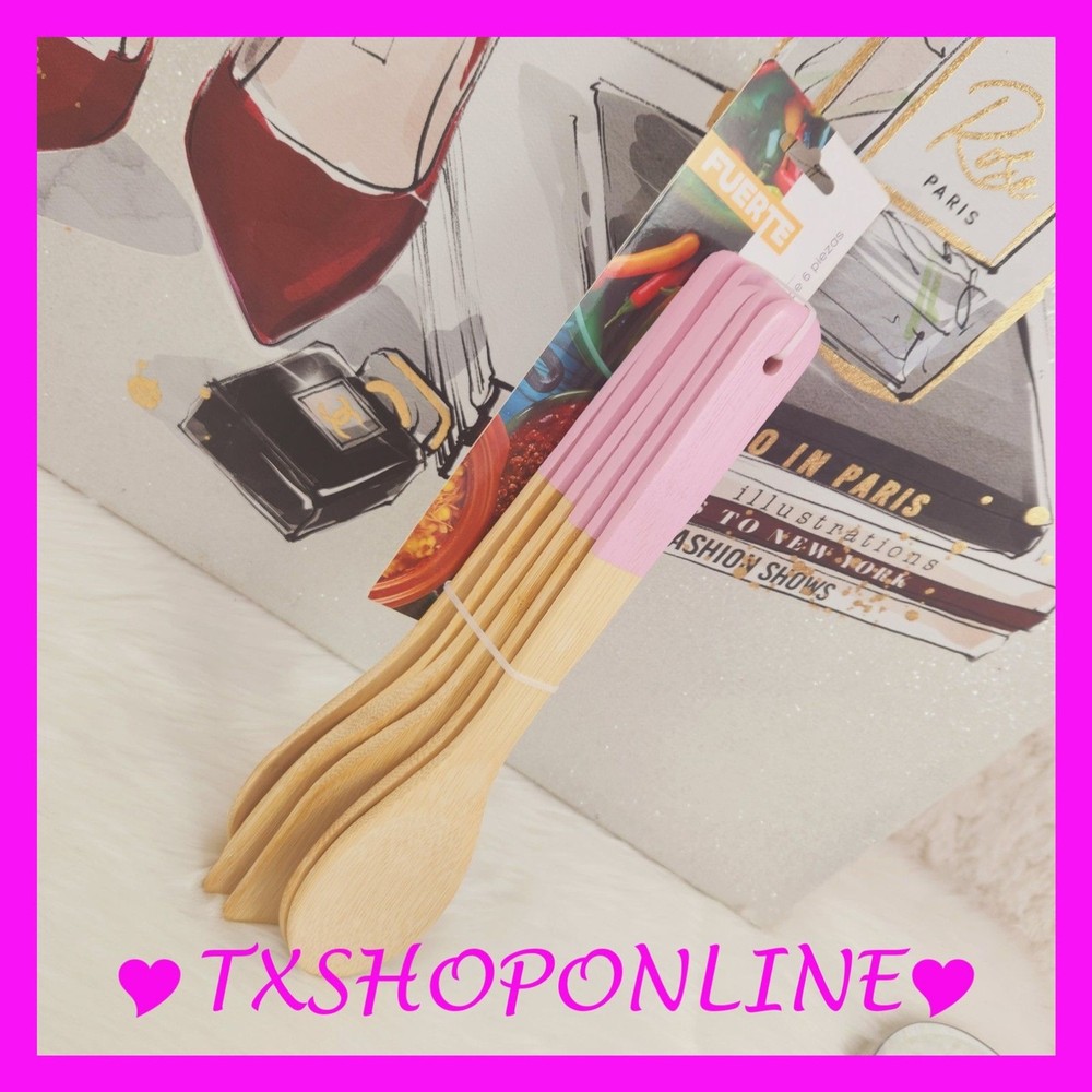 6 pc bamboo utensil set NEW