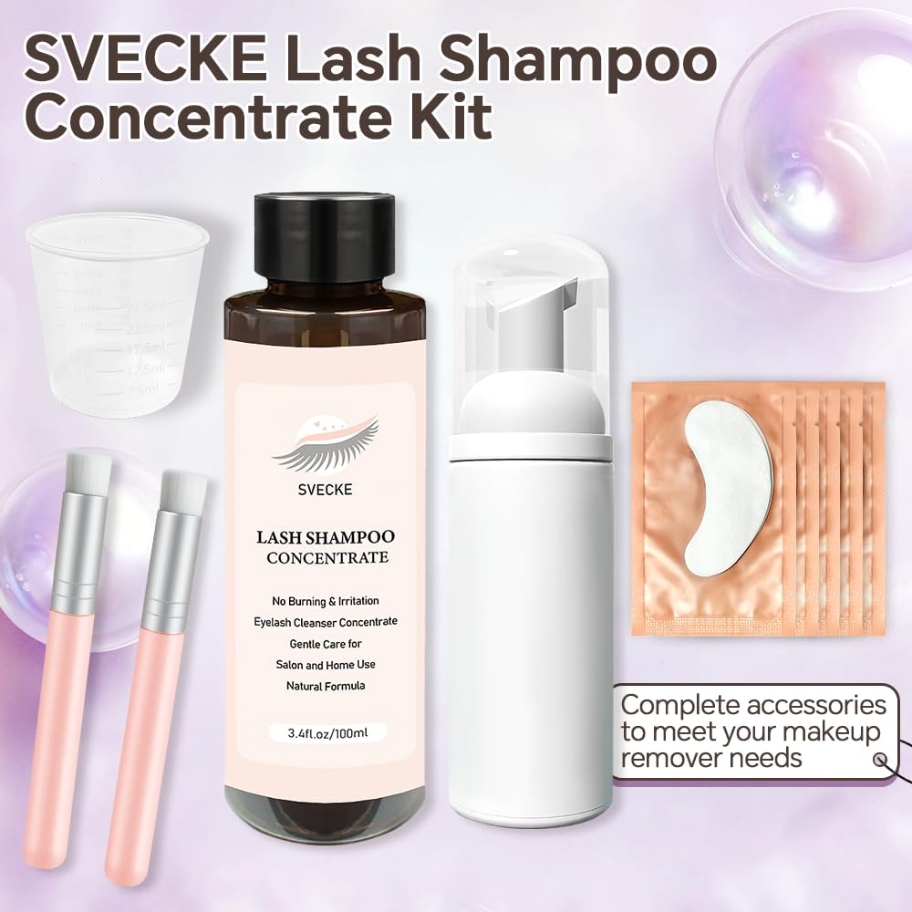 SVECKE Lash Concentrate Shampoo 100ml for Extension, 100ml, Clear