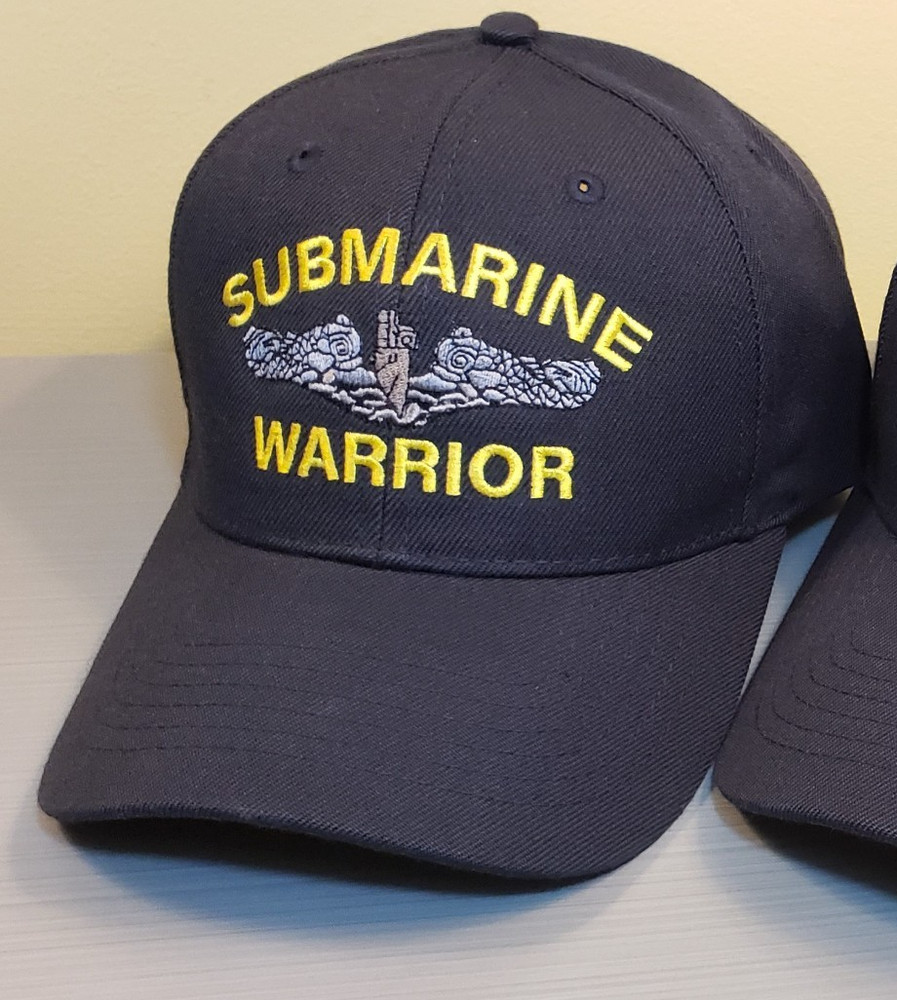 SUBMARINE WARRIOR Ball Cap SILVER FISH High Quality Wool Stitched Hook/Loop