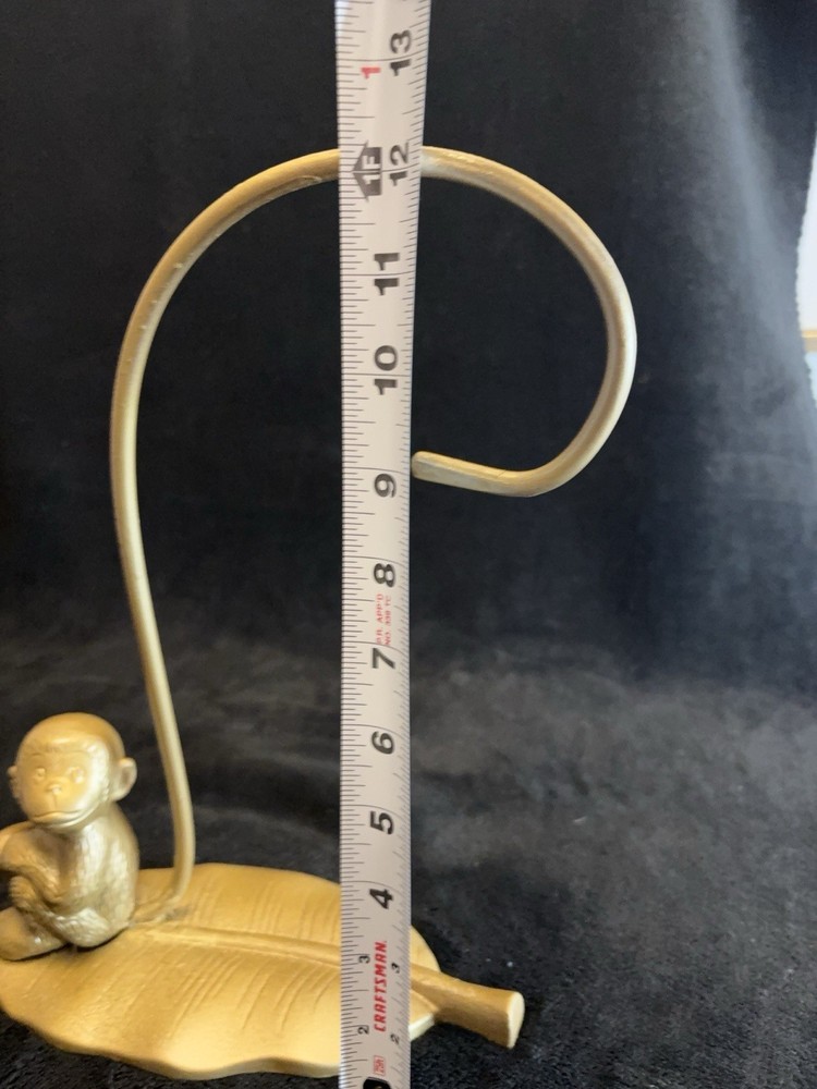 Cast Iron Monkey On Leaf Vintage Banana Holder
