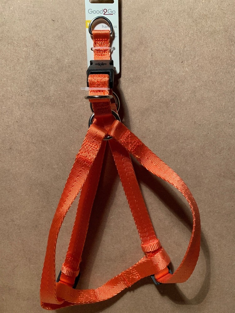 Good2go Dog Nylon Harness Medium 18”-30” Adjustable Peach/Orange B2