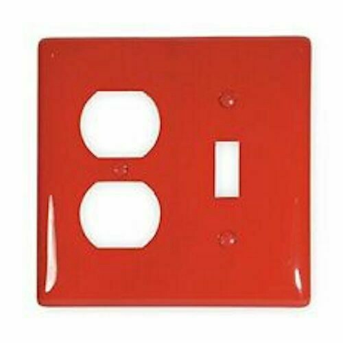 pass seymour Toggle SwitchDuplex Plate, 2 Gang, Red