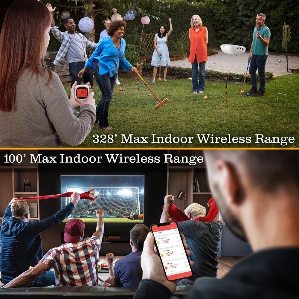 Nutrichef Bluetooth Wireless BBQ Digital Thermometer