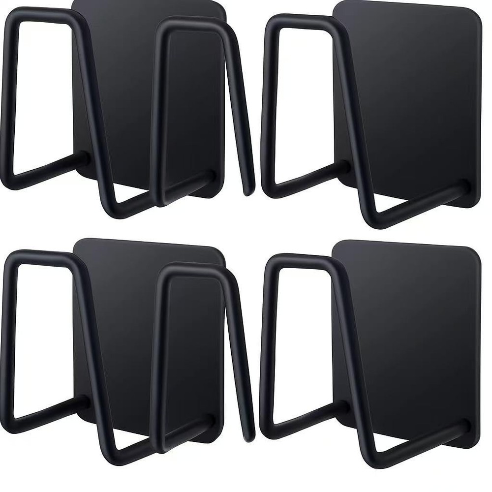Telivava Sponge Holder for Kitchen Sink (4 Pack), Strong 4 PACK, Black