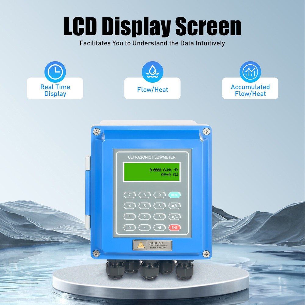 TUF-2000B Ultrasonic Flow Meter Liquid Digital Flowmeter Wall Mounted DN20-700mm